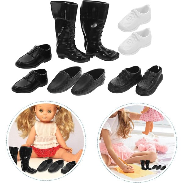Vaguelly 25 paia scarpe in miniatura per bambole: stivali plastica accessori casa in scala