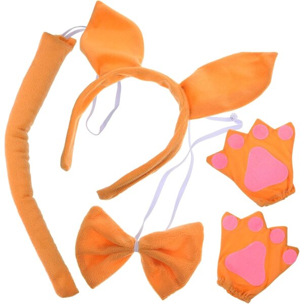 Beaupretty Set Costume Cosplay con Fascia Orecchie, Guanti e Coda per Feste e Spettacoli