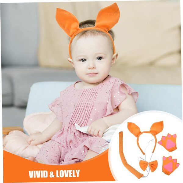 Beaupretty Set Costume Cosplay con Fascia Orecchie, Guanti e Coda per Feste e Spettacoli