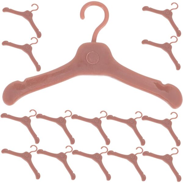 Hemobllo Set 100 Grucce Miniature Marroni per Vestiti Bambole Casa delle Bambole