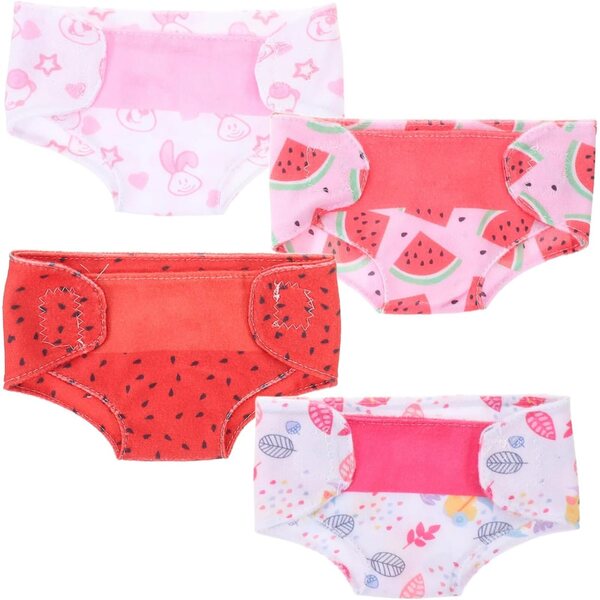 BESPORTBLE Set 4 Pannolini Lavabili e Riutilizzabili per Bambole con Stampa Colorata