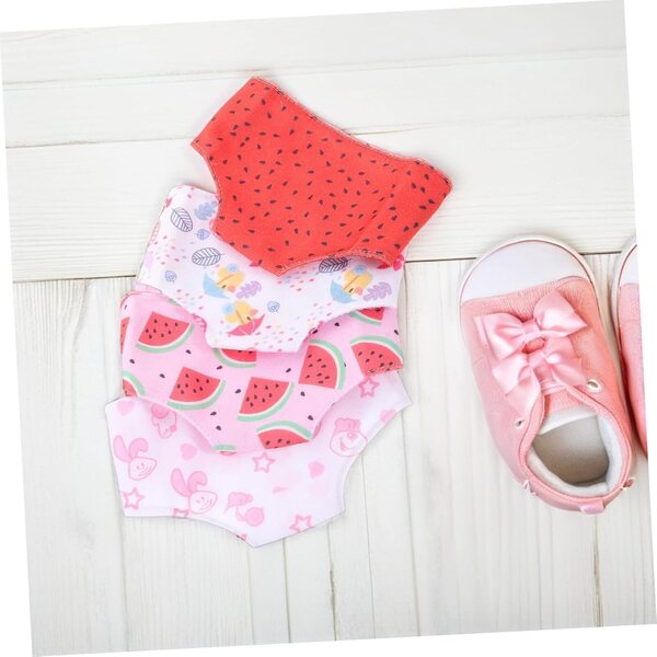 BESPORTBLE Set 4 Pannolini Lavabili e Riutilizzabili per Bambole con Stampa Colorata