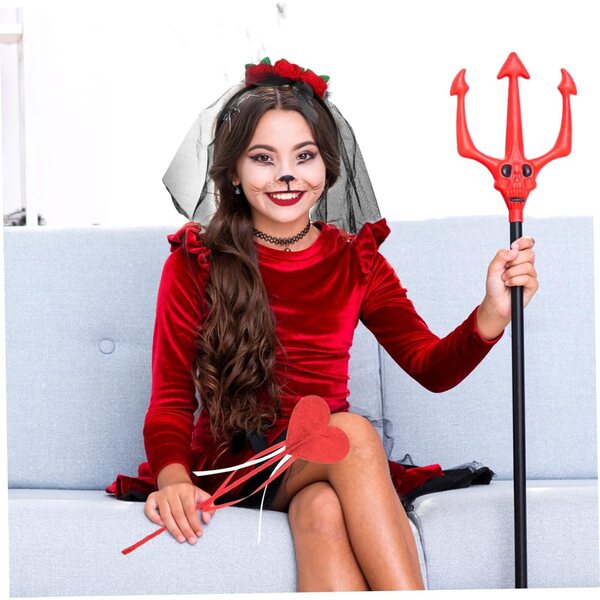 Costume Halloween Bambina con Gonna Tutù Tulle Colorata e Set Cosplay Sposa SAFIGLE