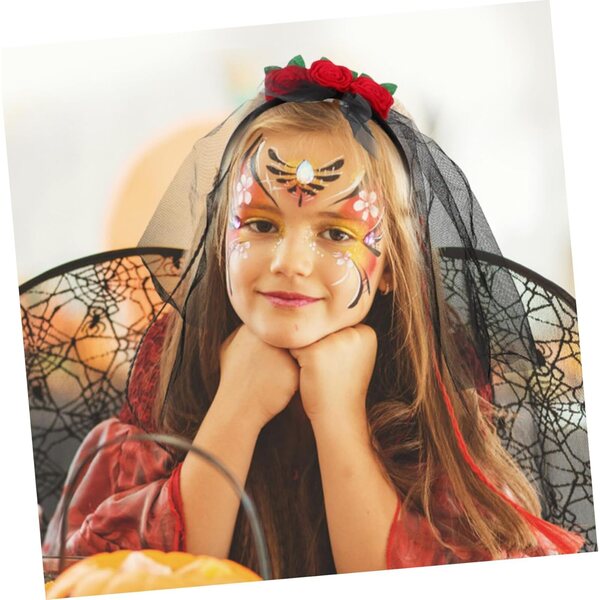 Costume Halloween Bambina con Gonna Tutù Tulle Colorata e Set Cosplay Sposa SAFIGLE
