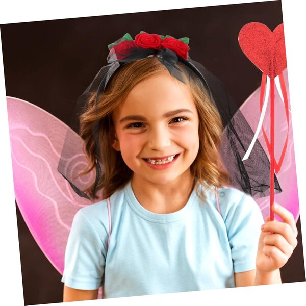 Costume Halloween Bambina con Gonna Tutù Tulle Colorata e Set Cosplay Sposa SAFIGLE