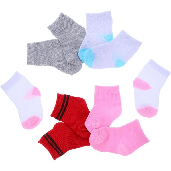 YARNOW 5 paia Calzini Multicolori per Bambole da 18 pollici – Accessori Morbidi e Eleganti