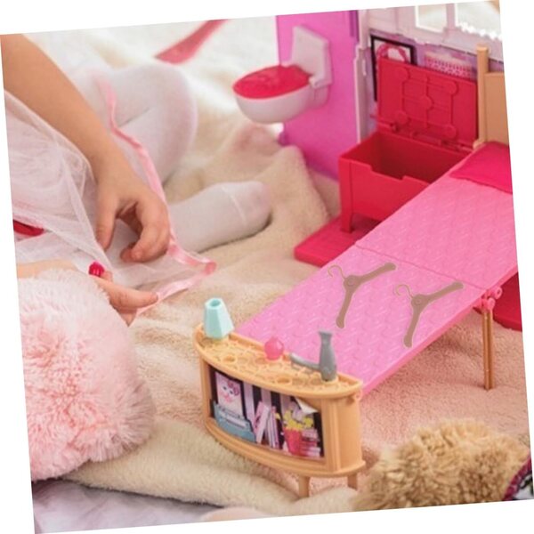 Set mit 100 braunen Kleiderbügeln für Plastikpuppen, kompakte und widerstandsfähige Mini-Kleiderbügel