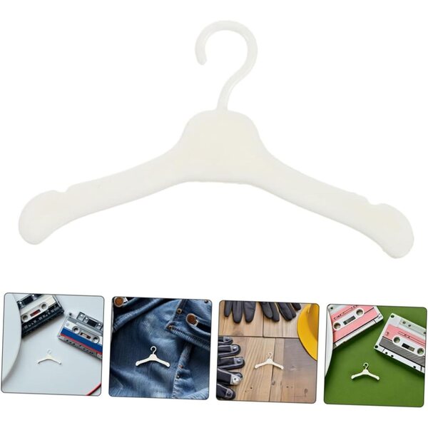 80 Stück weiße Puppen-Kleiderbügel aus Kunststoff, Mini-Kleiderbügel für Kinderkleidung