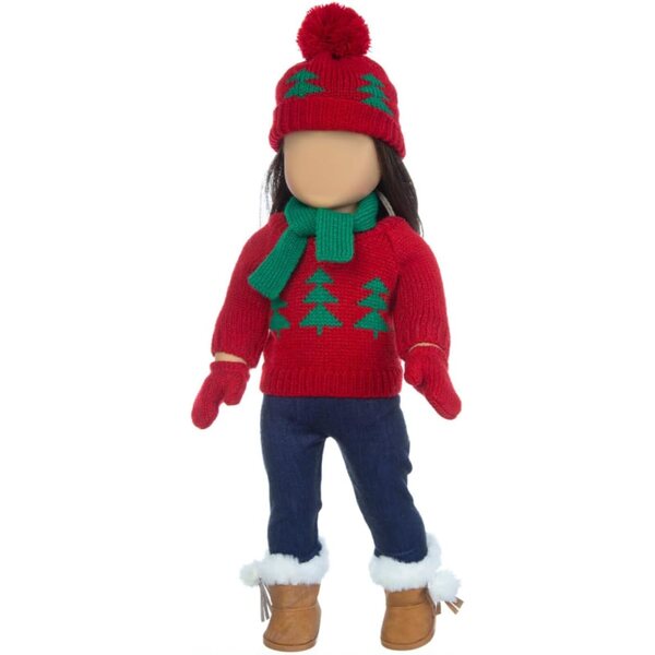 Beaupretty Set Abbigliamento Natalizio per Bambola in Cotone - Maglione, Pantaloni e Accessori