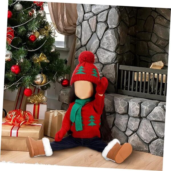 Beaupretty Set Abbigliamento Natalizio per Bambola in Cotone - Maglione, Pantaloni e Accessori