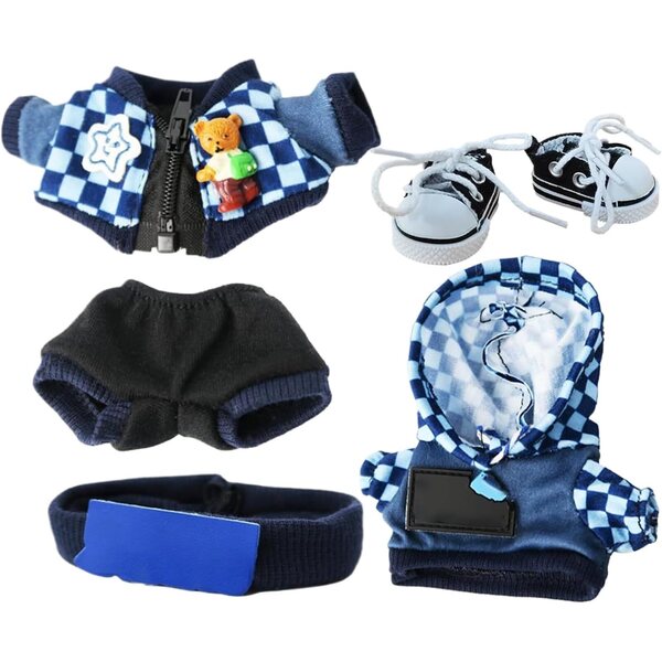 Kleidung und Accessoires für Puppen 15–17 cm, komplettes und kreatives Häkelmode-Set