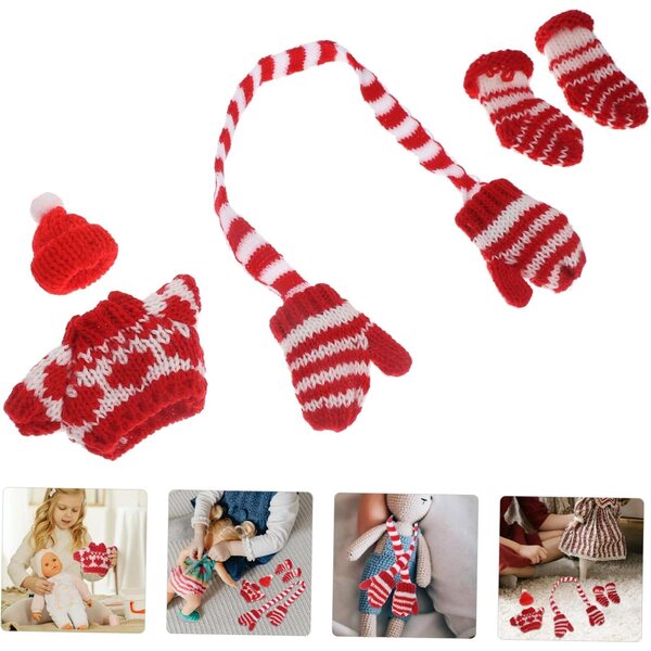 BESPORTBLE Set Vestiti Miniatura Bambole Maglione Guanti Calzini Cappello Morbidi