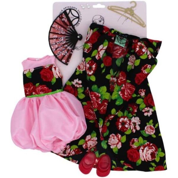 Set Abbigliamento Bambola 40 cm Folk Artigianato by Ion Fiz Modello Siviglia