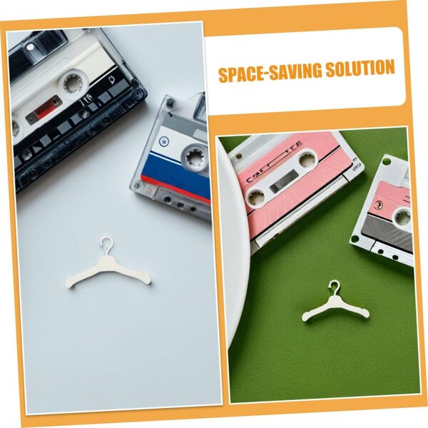 BESTonZON 80 Grucce in Plastica per Bambole, Organizer Miniatura per Vestiti Bianco 5.5x3 cm