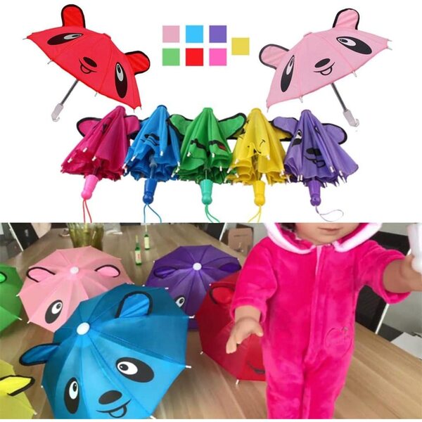Mini ombrello colorato YEJBBUC per bambole 45,7 cm con design cartone animato