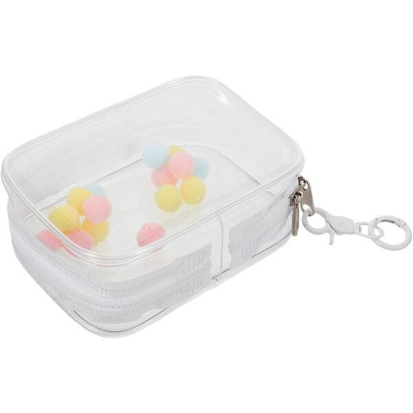 Toyvian Borsa Trasparente per Bambole con Doppia Cerniera e Portachiavi in PVC
