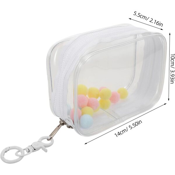 Toyvian Borsa Trasparente per Bambole con Doppia Cerniera e Portachiavi in PVC