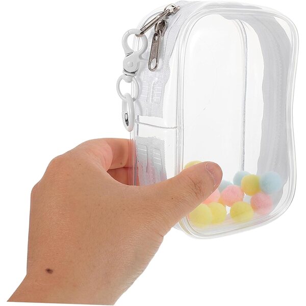 Toyvian Borsa Trasparente per Bambole con Doppia Cerniera e Portachiavi in PVC