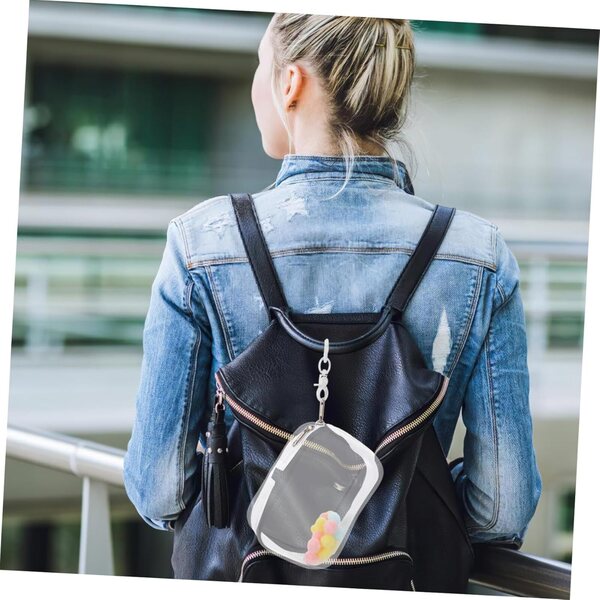 Toyvian Borsa Trasparente per Bambole con Doppia Cerniera e Portachiavi in PVC
