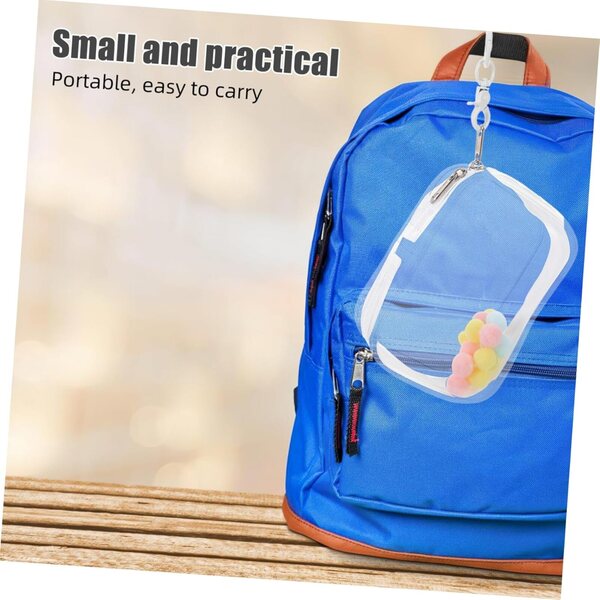 Toyvian Borsa Trasparente per Bambole con Doppia Cerniera e Portachiavi in PVC