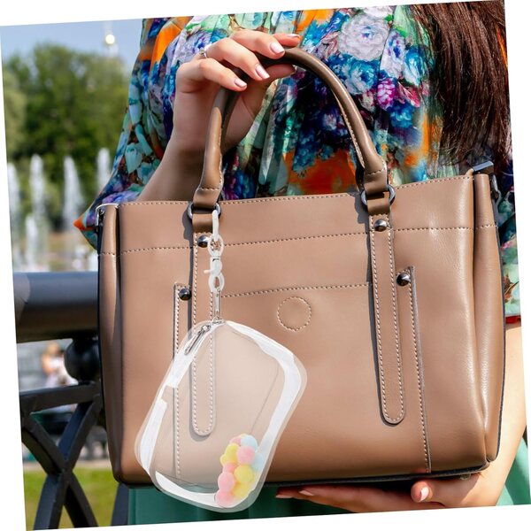 Toyvian Borsa Trasparente per Bambole con Doppia Cerniera e Portachiavi in PVC