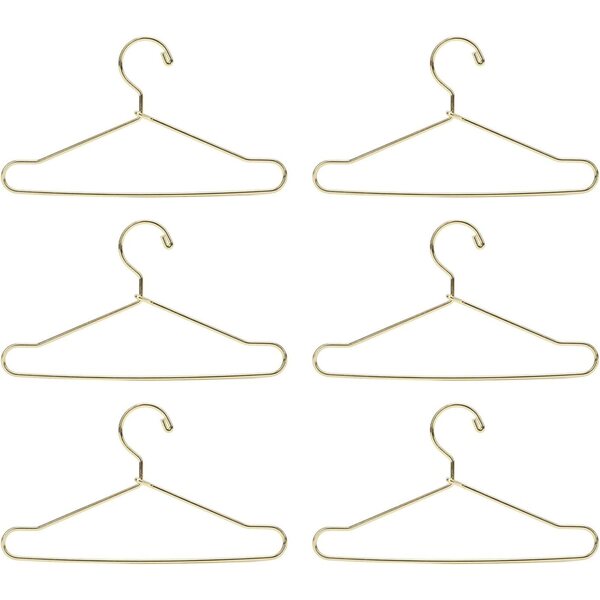 Edelstahl-Kleiderbügel für Puppen, 10 Stück, 100 mm, Kleiderschrank-Organizer, Gold