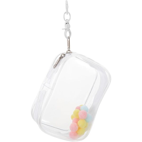 WOONEKY Porta Bambole Trasparente con Cerniera e Portachiavi, Organizer per Giocattoli in PVC