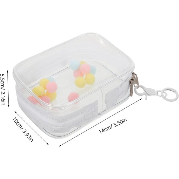 WOONEKY Porta Bambole Trasparente con Cerniera e Portachiavi, Organizer per Giocattoli in PVC