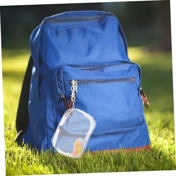 WOONEKY Porta Bambole Trasparente con Cerniera e Portachiavi, Organizer per Giocattoli in PVC