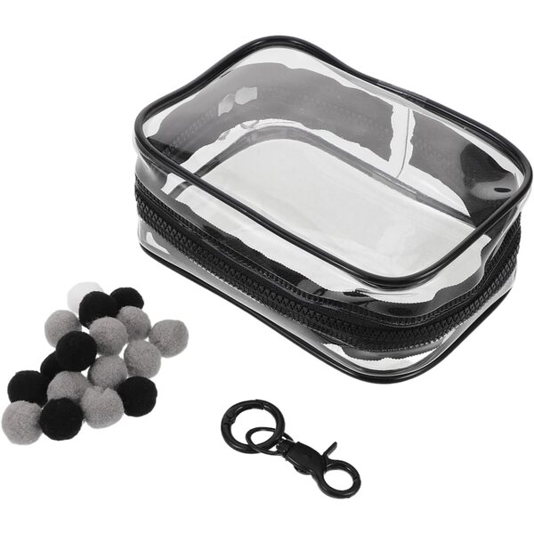 Transparente PVC-Tasche mit Doppelreißverschluss und Schlüsselring für Spielzeug und Stofftiere