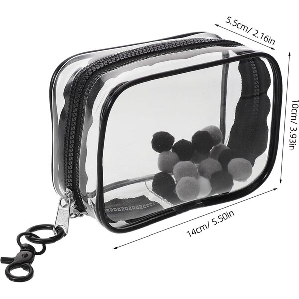 Transparente PVC-Tasche mit Doppelreißverschluss und Schlüsselring für Spielzeug und Stofftiere