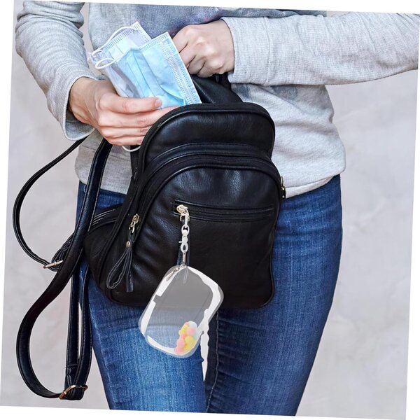 Hemobllo Porta Bambole Trasparente in PVC con Doppia Cerniera e Portachiavi
