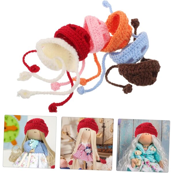Beaupretty 6 farbige Mini-Flechthüte für kleine Figuren und dekorative Tiere