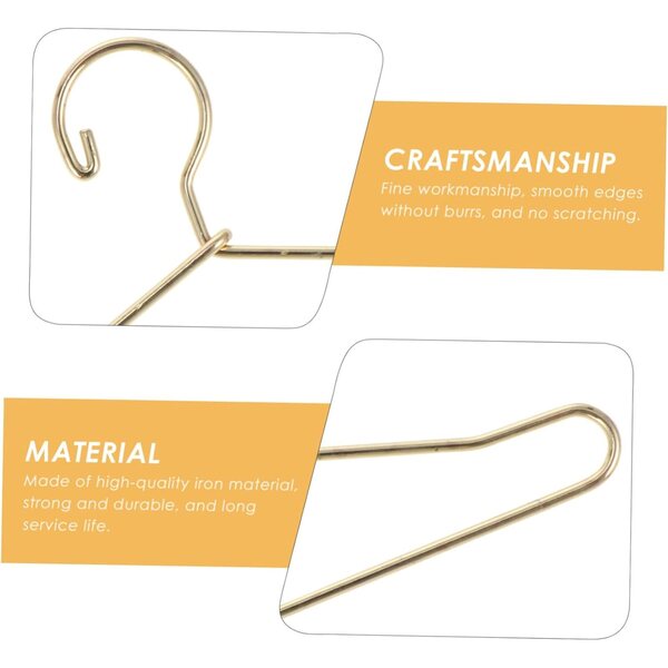 YARNOW 40 Mini-Kleiderbügel aus goldenem Metall, 6,5 x 3,6 cm, für Puppenhäuser und Spielzeug