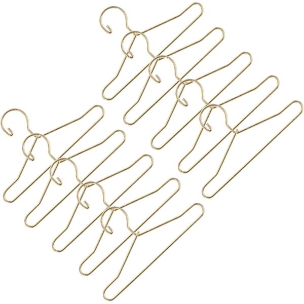YARNOW 40 Mini-Kleiderbügel aus goldenem Metall, 6,5 x 3,6 cm, für Puppenhäuser und Spielzeug