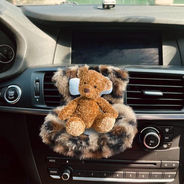 Seggiolino Auto in Peluche Gissroys per Bambole 10-17 cm con Clip Ventilazione Colorata