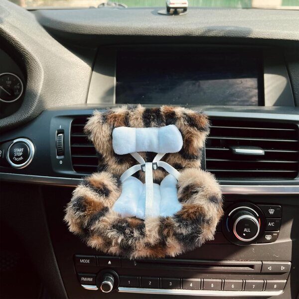 Seggiolino Auto in Peluche Gissroys per Bambole 10-17 cm con Clip Ventilazione Colorata