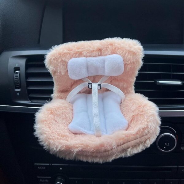 Seggiolino Auto in Peluche Gissroys per Bambole 10-17 cm con Clip Ventilazione Colorata