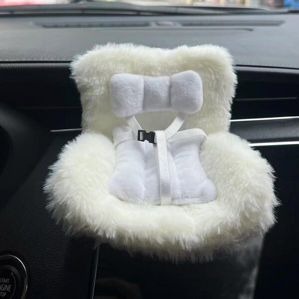 Seggiolino Auto in Peluche Gissroys per Bambole 10-17 cm con Clip Ventilazione Colorata