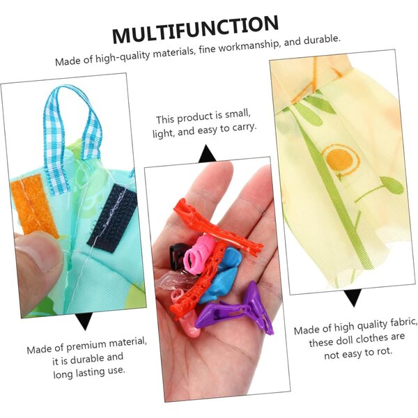 Set 60 Pezzi Vestiti e Scarpe Colorati per Bambole, Accessori Costume Gioco e Divertimento