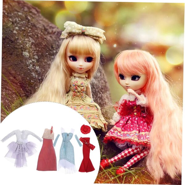 YARNOW 4 ensembles de vêtements élégants pour jouets de poupée colorés faciles à transporter