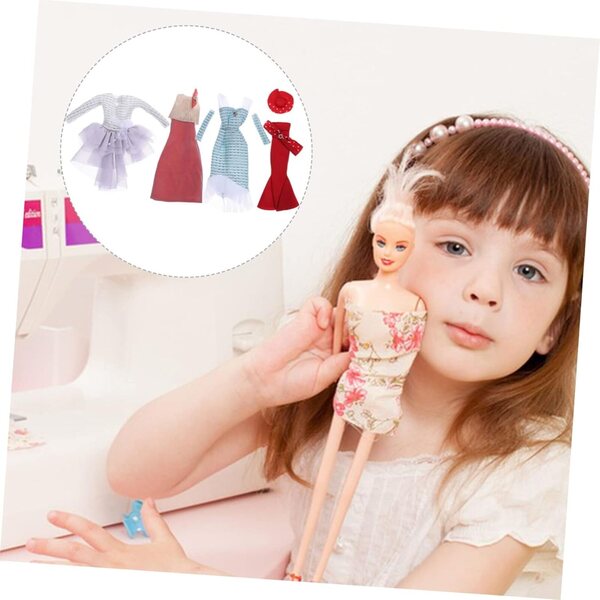 YARNOW 4 ensembles de vêtements élégants pour jouets de poupée colorés faciles à transporter