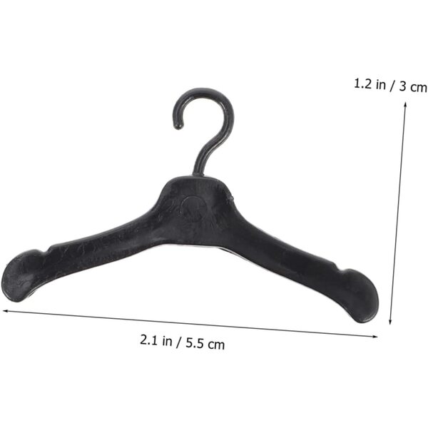 Set 60 Mini Grucce per Bambole in Plastica Resistente Nere e Rosa 5,5x3 cm