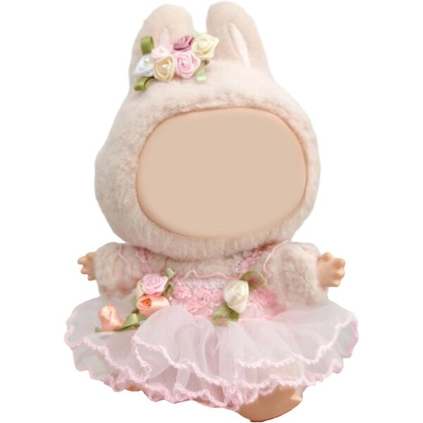 Elegantes Hochzeitskleid für 15 cm große Anime-Puppe mit abnehmbarem Stirnband und Accessoires