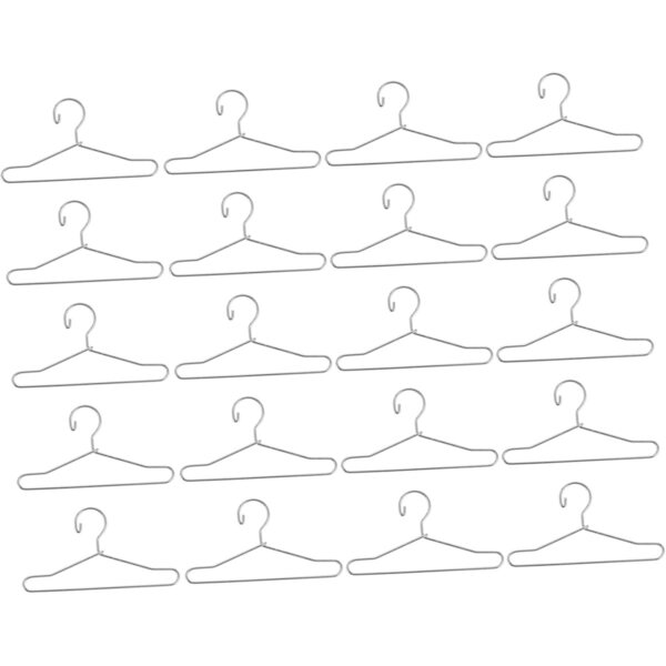 20 Mini-Metall-Kleiderbügel 6,5 cm für Puppen-Kinderzimmer-Organizer