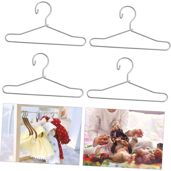 20 Mini-Metall-Kleiderbügel 6,5 cm für Puppen-Kinderzimmer-Organizer