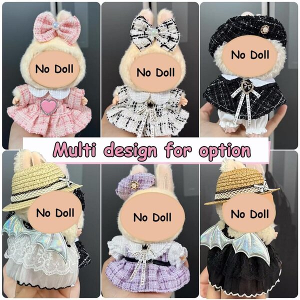 Set 2 vestiti per bambola 17 cm con cappello e tuta blu LOVMAGIC - Stile 3