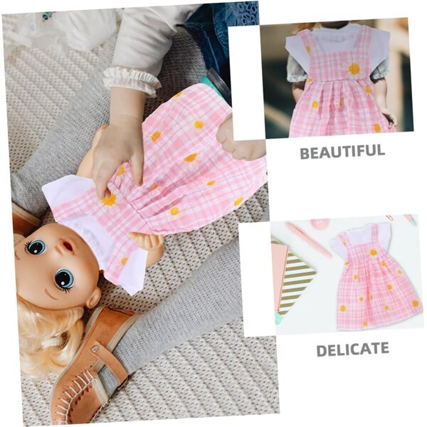 Set Abbigliamento per Giocattoli con Gonna Decorativa e Peluche Rosa WEKAMOS