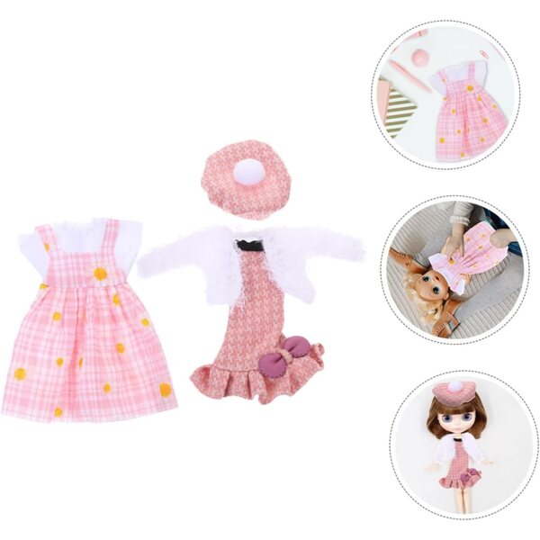 Set Abbigliamento per Giocattoli con Gonna Decorativa e Peluche Rosa WEKAMOS