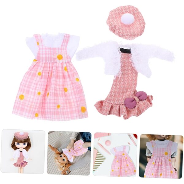 Set Abbigliamento per Giocattoli con Gonna Decorativa e Peluche Rosa WEKAMOS